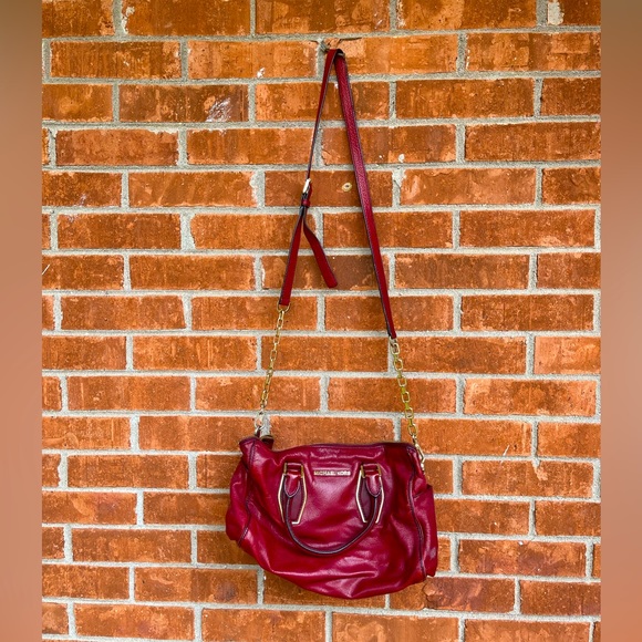 Michael Kors Handbags - 3/$12 Burgundy Michael Kors Leather Purse with Gold Hardware - Used